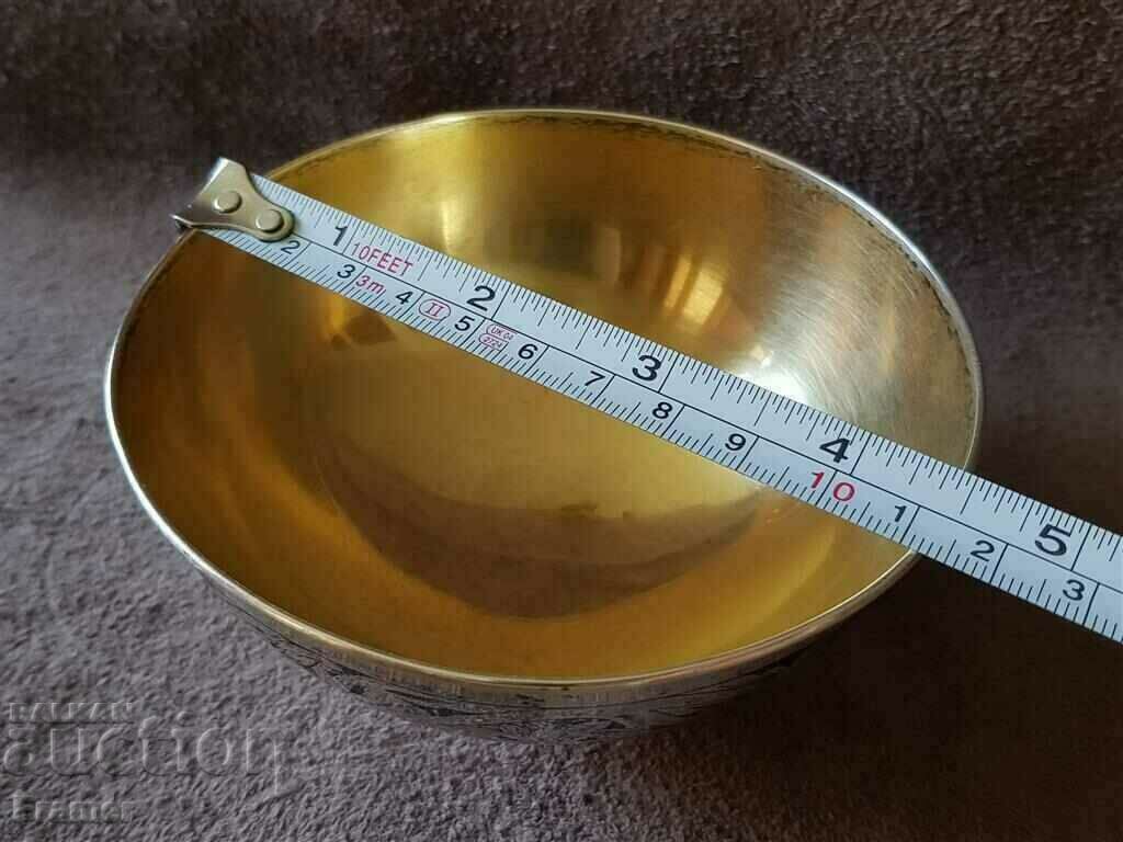 Silver nielo gilding Russian Caucasian silver bowl cup tas - 7 Silver nielo gilding Russian Caucasian silver bowl cup tas - 7