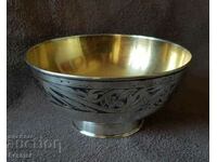 Aurire nielo argint rusesc caucazian castron de argint tas