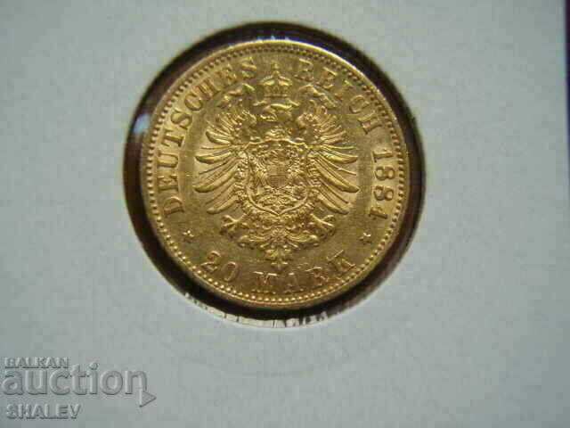 20 Mark 1884 Πρωσία (Γερμανία) Πρωσία - XF/AU (χρυσός)