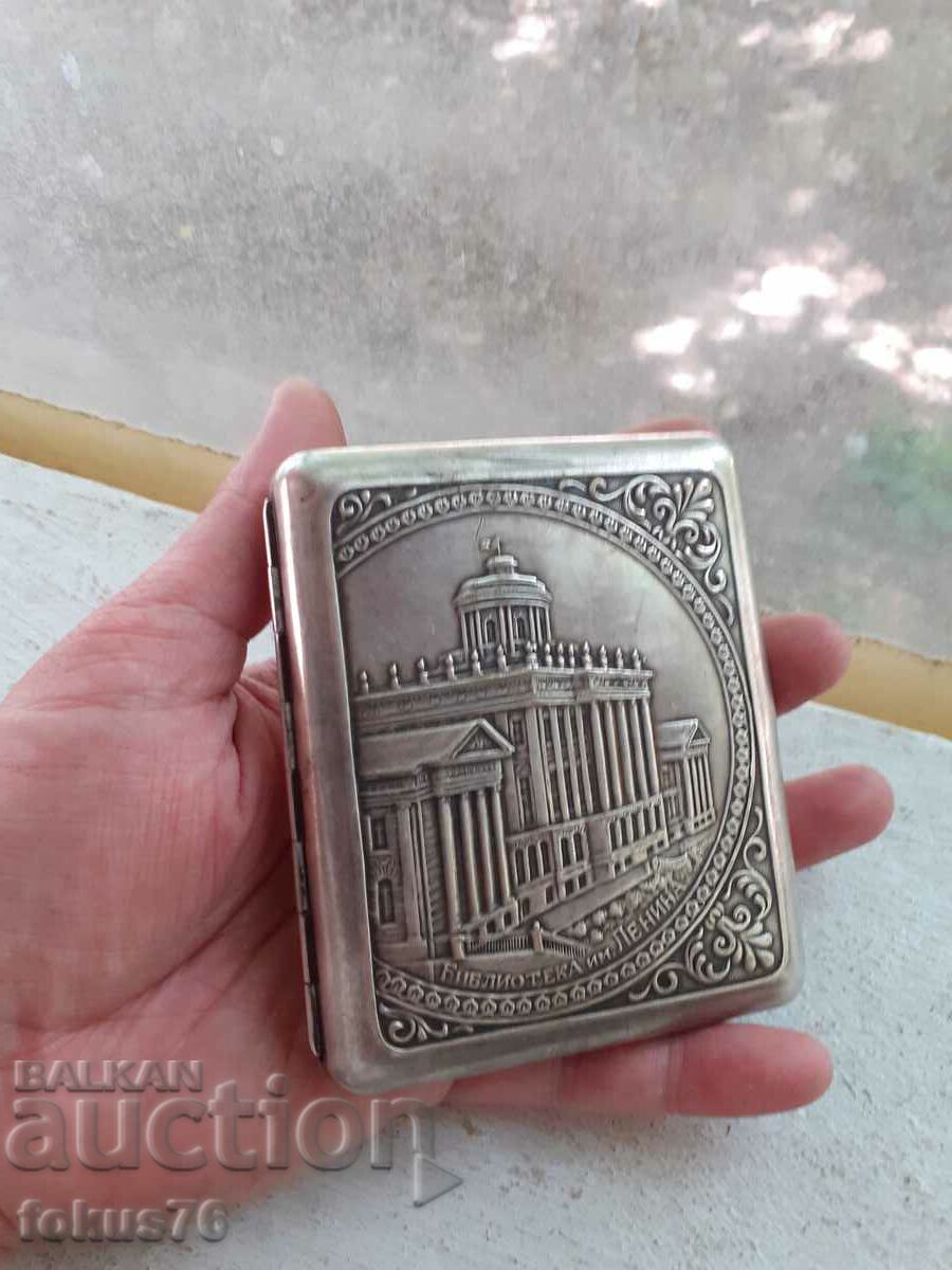 Old Russian Soviet cigarette case marking thickly silver-plated - 6 Old Russian Soviet cigarette case marking thickly silver-plated - 6