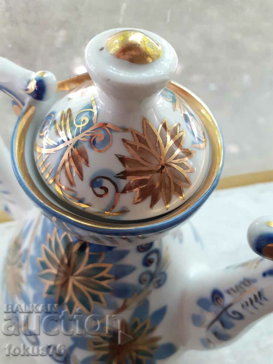 Auction Amazing old Russian teapot porcelain gilding cobalt Auction Amazing old Russian teapot porcelain gilding cobalt