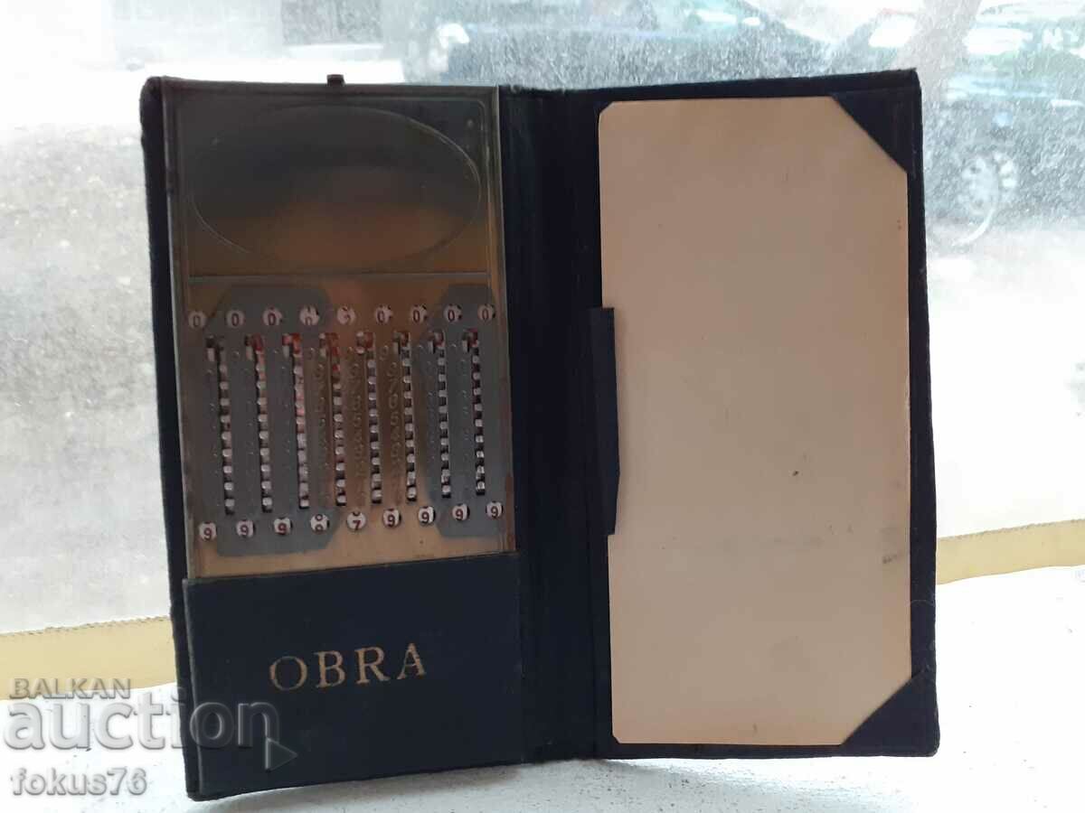 Δημοπρασία Παλιά μηχανική αριθμομηχανή τσέπης Obra Δημοπρασία Παλιά μηχανική αριθμομηχανή τσέπης Obra