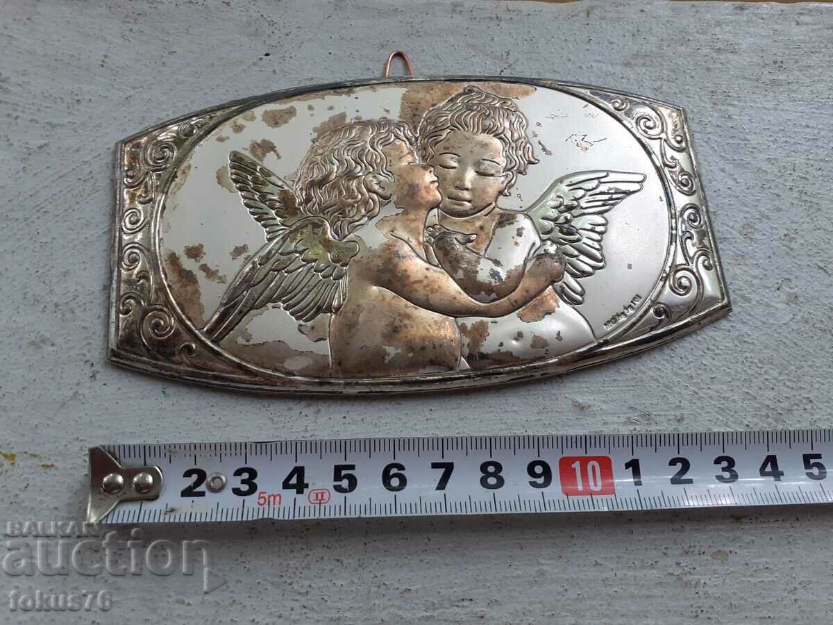 Delivery of Small plate of angels cherubim silver Delivery of Small plate of angels cherubim silver