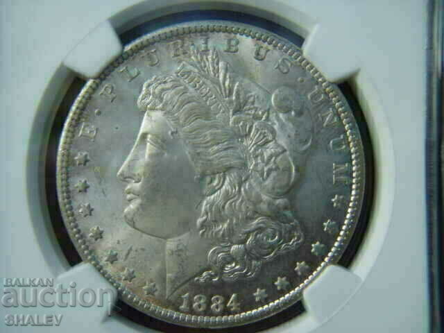 1 Dollar 1884 CC United States of America RARE!! (USA)- MS63 with price 1139.89 BGN | € 582.82 1 Dollar 1884 CC United States of America RARE!! (USA)- MS63 with price 1139.89 BGN | € 582.82