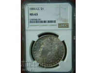 1 Δολάριο 1884 CC Ηνωμένες Πολιτείες Αμερικής ΣΠΑΝΙΟ!! (ΗΠΑ)- MS63