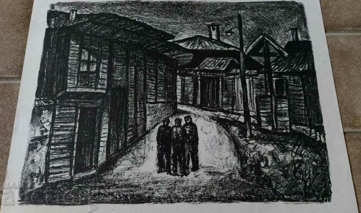 VERY LARGE OLD DRAWING GRAPHICS PICTURE LITHOGRAPHY with price 75.00 BGN | € 38.35 VERY LARGE OLD DRAWING GRAPHICS PICTURE LITHOGRAPHY with price 75.00 BGN | € 38.35