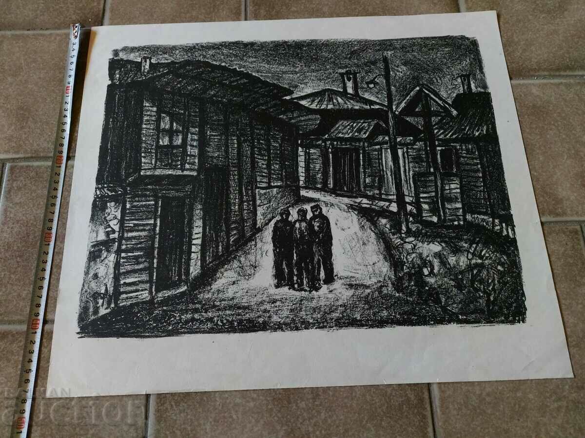 Delivery of VERY LARGE OLD DRAWING GRAPHICS PICTURE LITHOGRAPHY Delivery of VERY LARGE OLD DRAWING GRAPHICS PICTURE LITHOGRAPHY