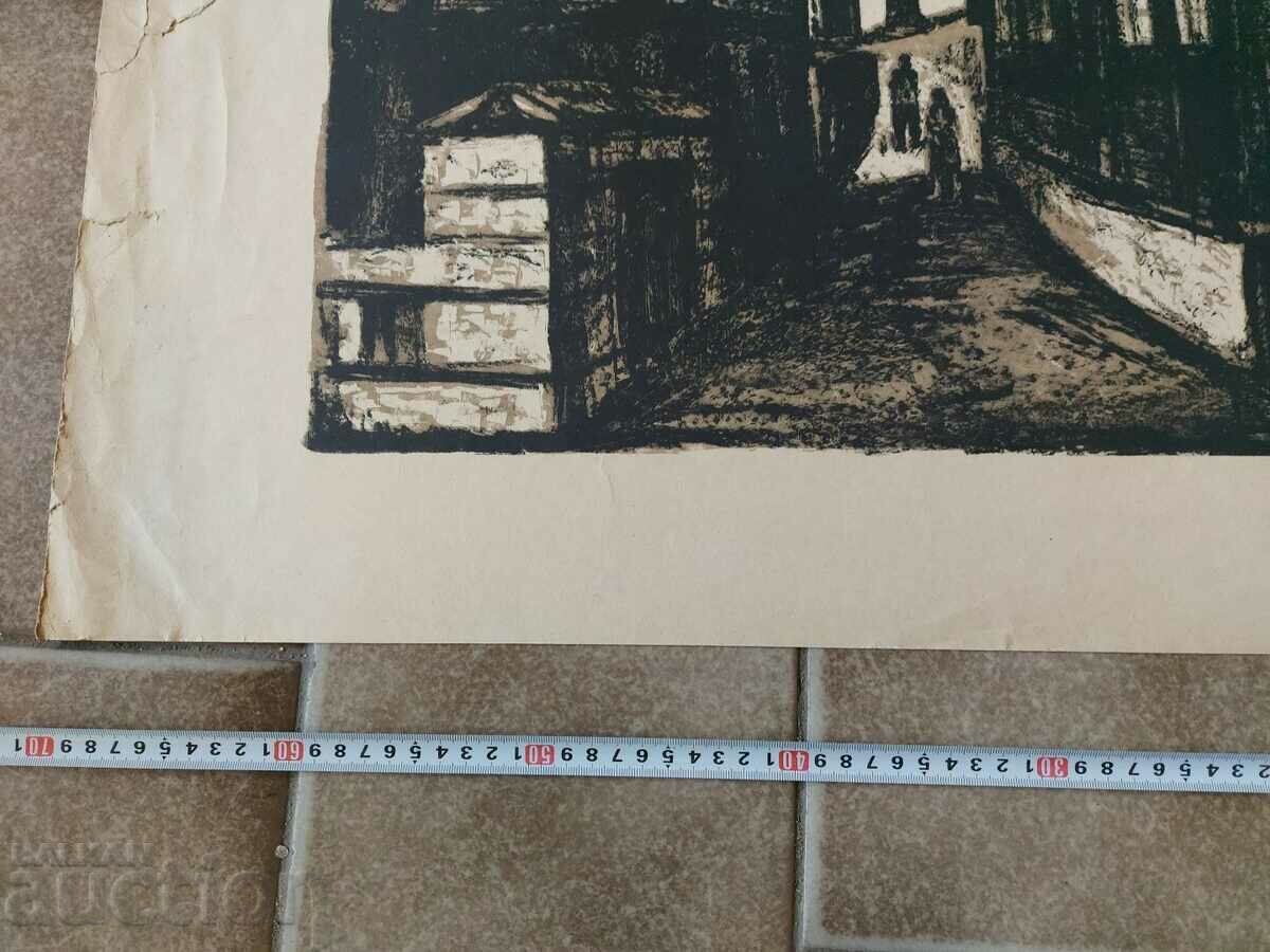 VERY LARGE OLD DRAWING GRAPHICS PICTURE LITHOGRAPHY - 5 VERY LARGE OLD DRAWING GRAPHICS PICTURE LITHOGRAPHY - 5