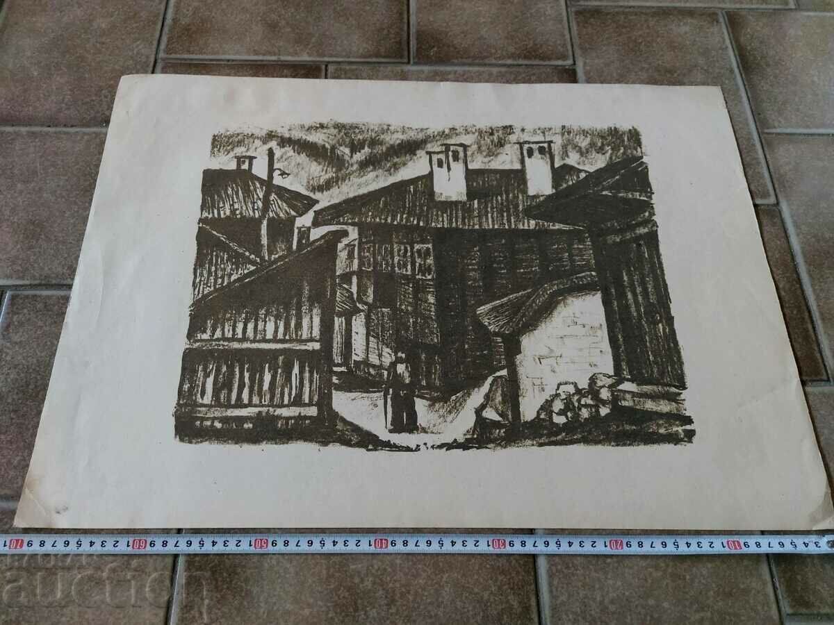 VERY LARGE OLD DRAWING GRAPHICS PICTURE LITHOGRAPHY - 6 VERY LARGE OLD DRAWING GRAPHICS PICTURE LITHOGRAPHY - 6