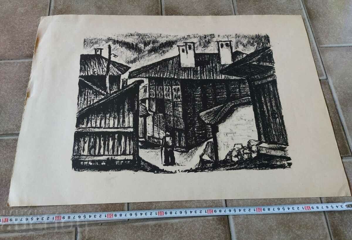 Delivery of VERY LARGE OLD DRAWING GRAPHICS PICTURE LITHOGRAPHY Delivery of VERY LARGE OLD DRAWING GRAPHICS PICTURE LITHOGRAPHY