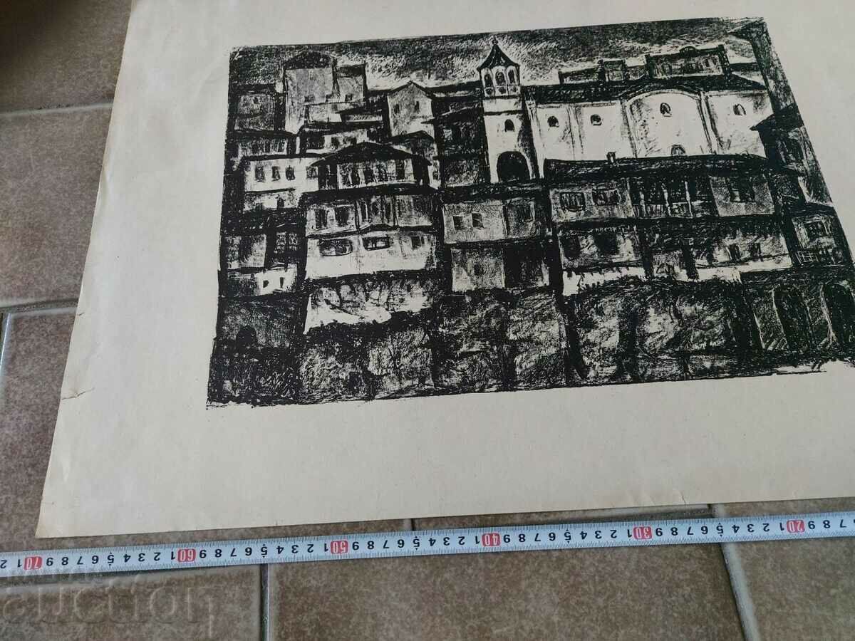 VERY LARGE OLD DRAWING GRAPHICS PICTURE LITHOGRAPHY - 5 VERY LARGE OLD DRAWING GRAPHICS PICTURE LITHOGRAPHY - 5
