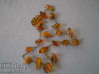 Винтидж колие от естествен кехлибар и сребро