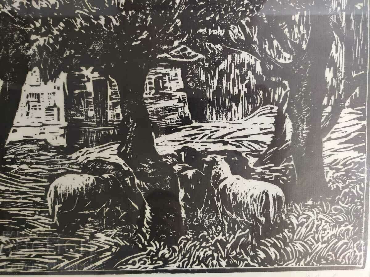 Auction Painting by Vido Valov Engraving "Shepherd's Hut" Auction Painting by Vido Valov Engraving "Shepherd's Hut"