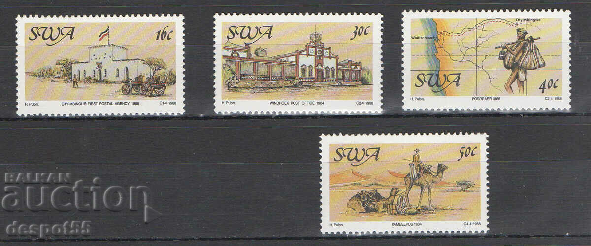 1988. Africa de Sud-Vest. 100 de ani de serviciu poștal.