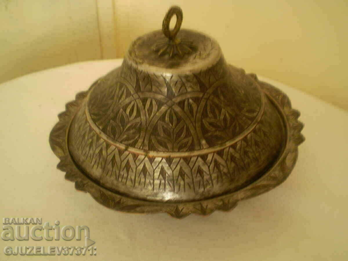 19th century handmade hand forged copper bowl with lid with price 450.00 BGN | € 230.08 19th century handmade hand forged copper bowl with lid with price 450.00 BGN | € 230.08