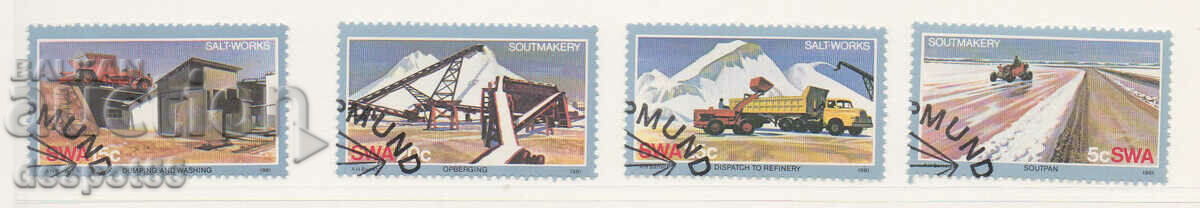 1981. Southwest Africa. Production of salt.
