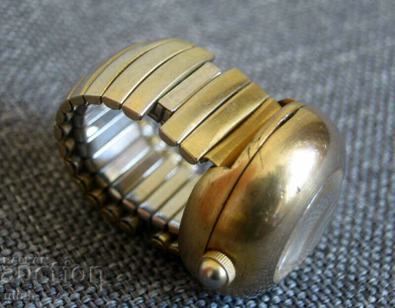Auction  Exotic Mango Gold Plated Quartz Watch Ring