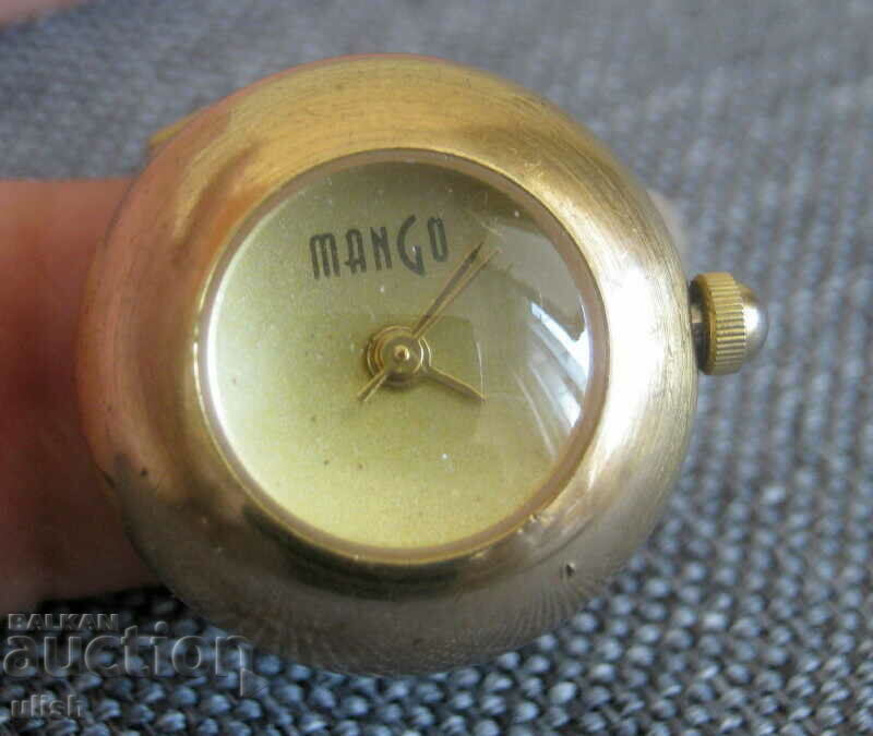Екзотично Mango позлатен кварц часовник пръстен