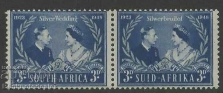 Africa de Sud 1948 Perechea Nunta Regală de Argint SG 125 Mh