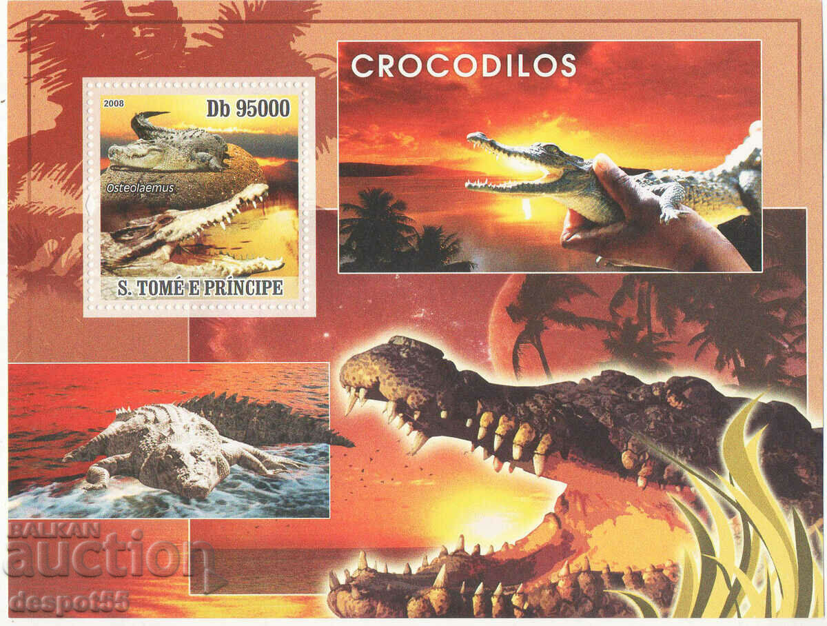 2008. Сао Томе и Принсипи. Фауна - крокодили.