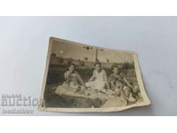 Photo Varna Man woman and two children on a picnic 1939