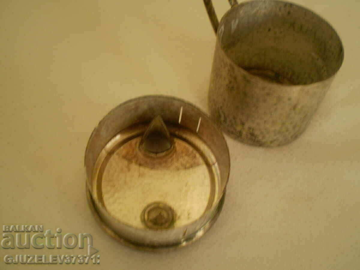 Auction  Old silver-plated German milk jug, tea marked