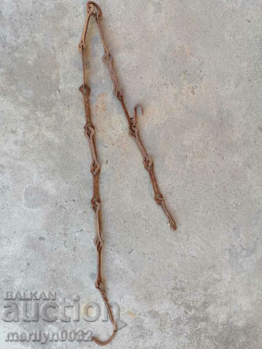 Old forged chain with hook, hearth for hearth chain hook with price 40.00 BGN | € 20.45