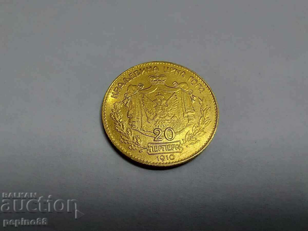 Auction  Montenegro 20 perpera, 1910