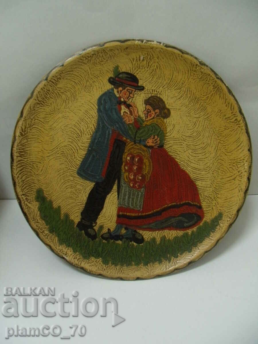 № * 6288 old wooden panel - hand painted 1941