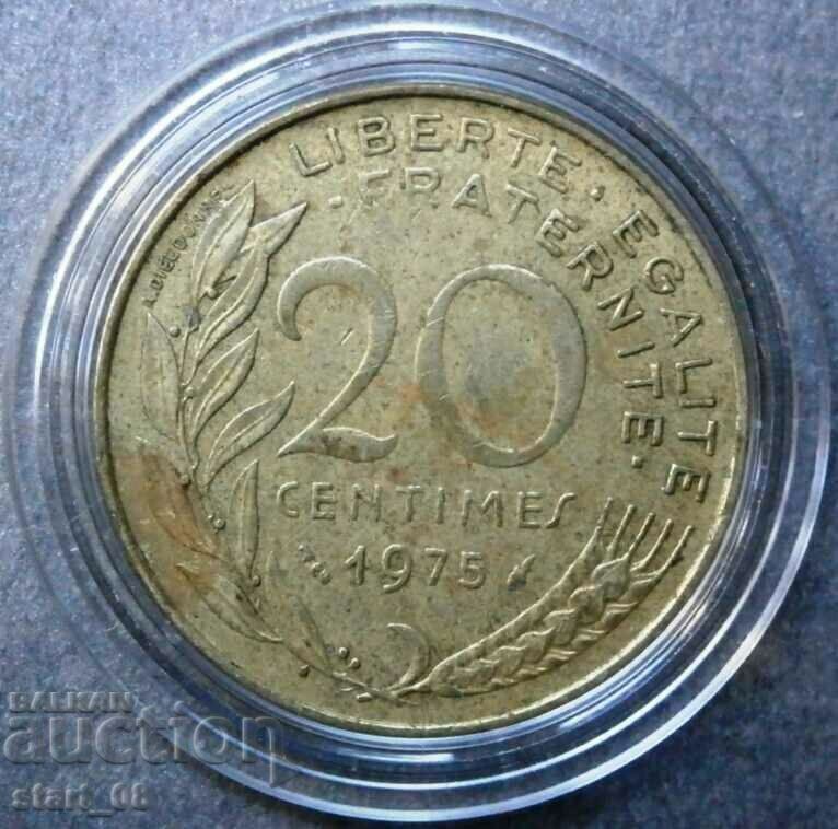 Франция 20 сантима 1975