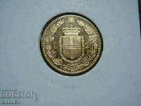 20 Lire 1889 Italy (RR!!) - AU/Unc (Gold)