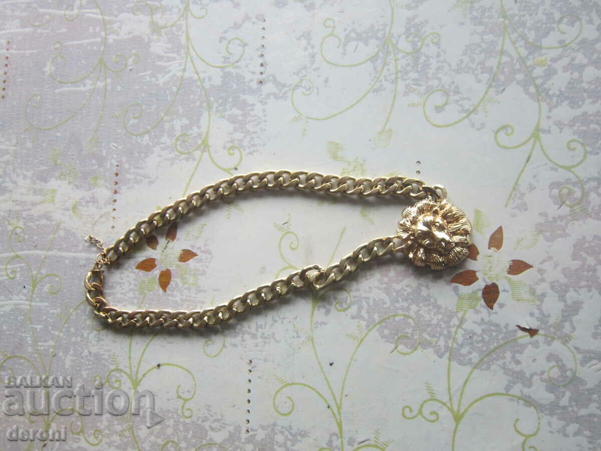Gold-plated bronze chain chain with a lion - 5 Gold-plated bronze chain chain with a lion - 5