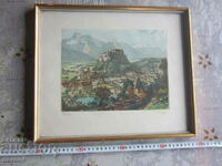 Old painting engraving etching signed