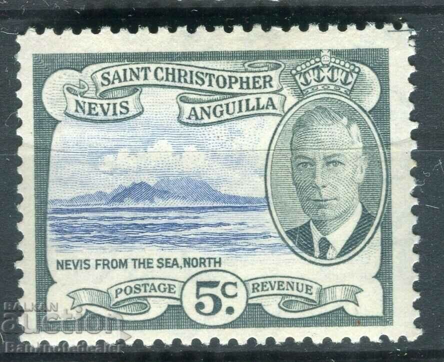 ST.KITTS NEVIS 5 Cent 1952 KGVI MH