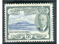 ST.KITTS NEVIS 5 Cent 1952 KGVI MH