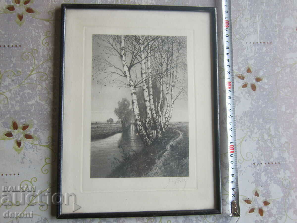 Great painting etching engraving signed 11