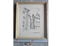 Great painting etching engraving signed 14
