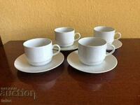 4 coffee cups quality porcelain from Bavaria