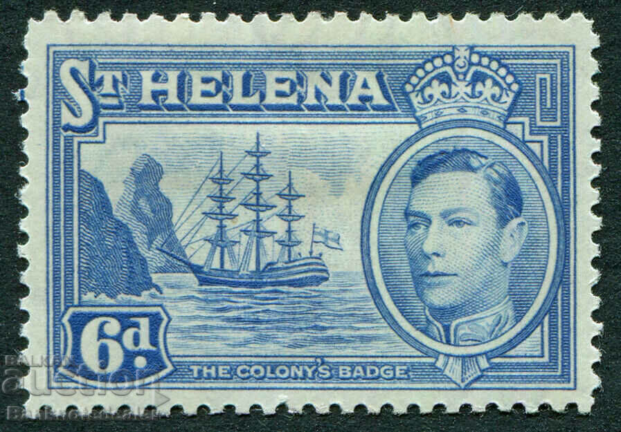 ST HELENA 1938-44 6d albastru deschis SG136 menta MH