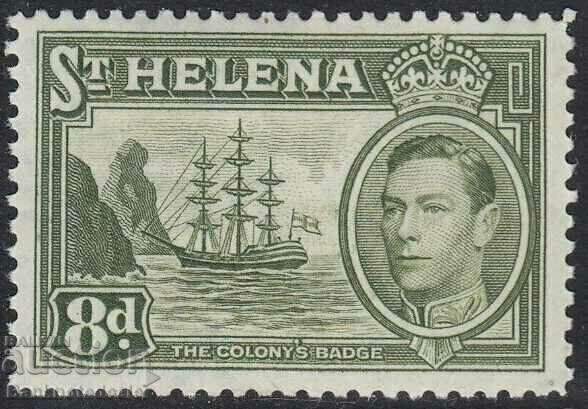 ST HELENA 1938-44 SG136a & b 8d SAGE-GREEN & OLIVE-GREEN MH