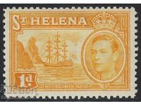 ST HELENA 1938-44 SG132a 1d YELLOW-ORANGE MOUNTED MINT