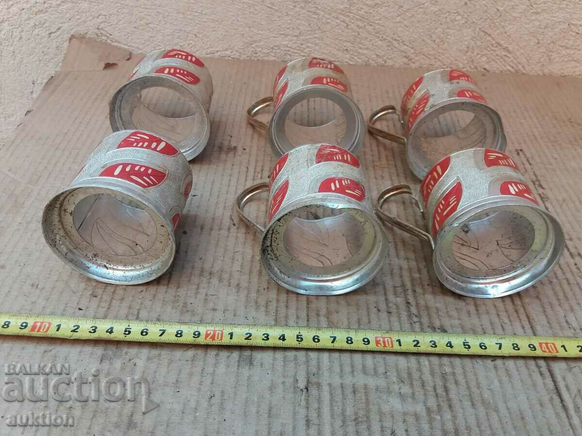 SET OF 6 PIECES OF METAL CUP FOR RUSSIAN CUPS - 7 SET OF 6 PIECES OF METAL CUP FOR RUSSIAN CUPS - 7