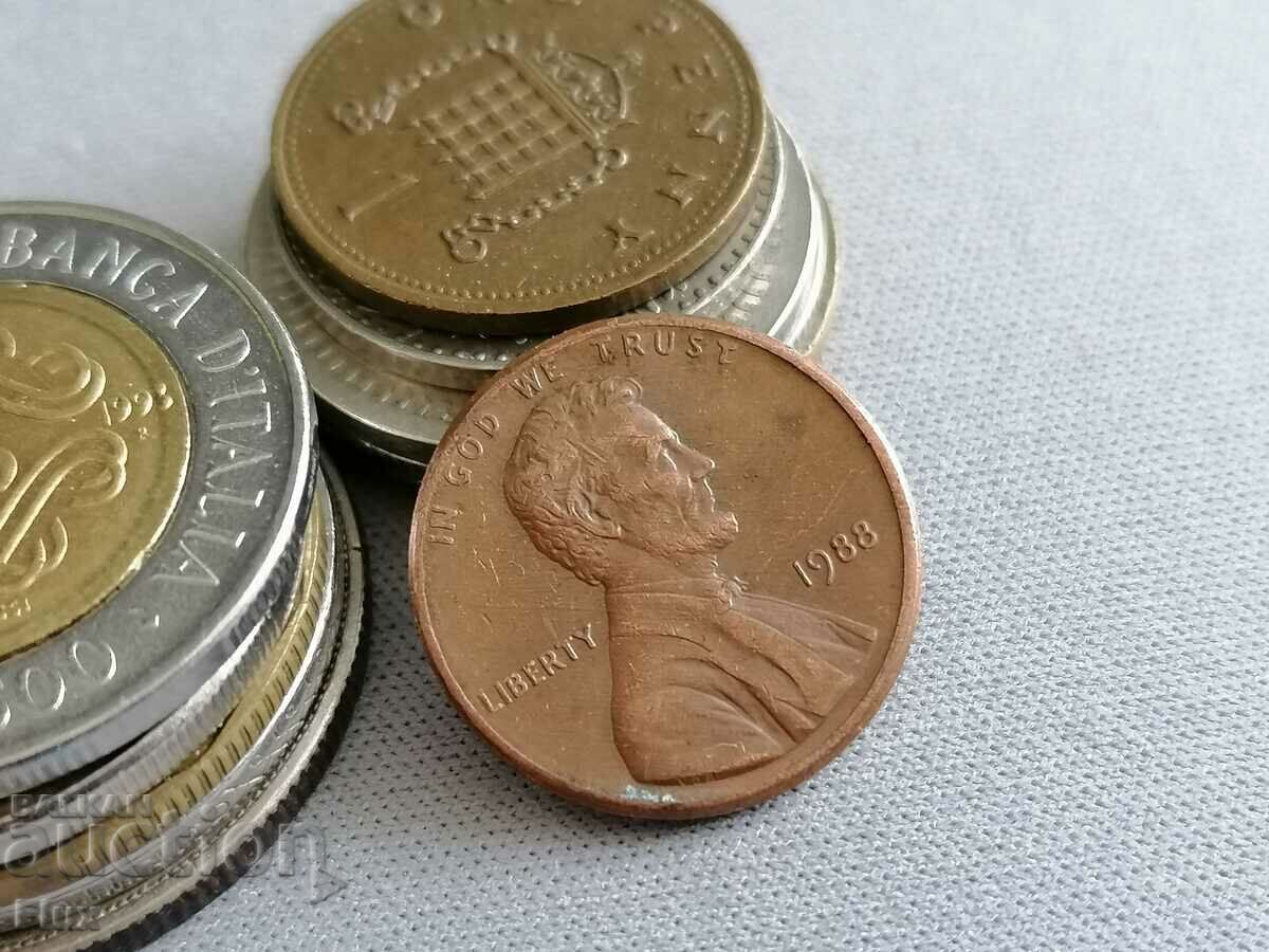 Coin - US - 1 cent 1988 with price 0.65 BGN | € 0.33
