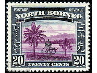 North Borneo 1947 Sg344 20c Violet & Slate-blue MH