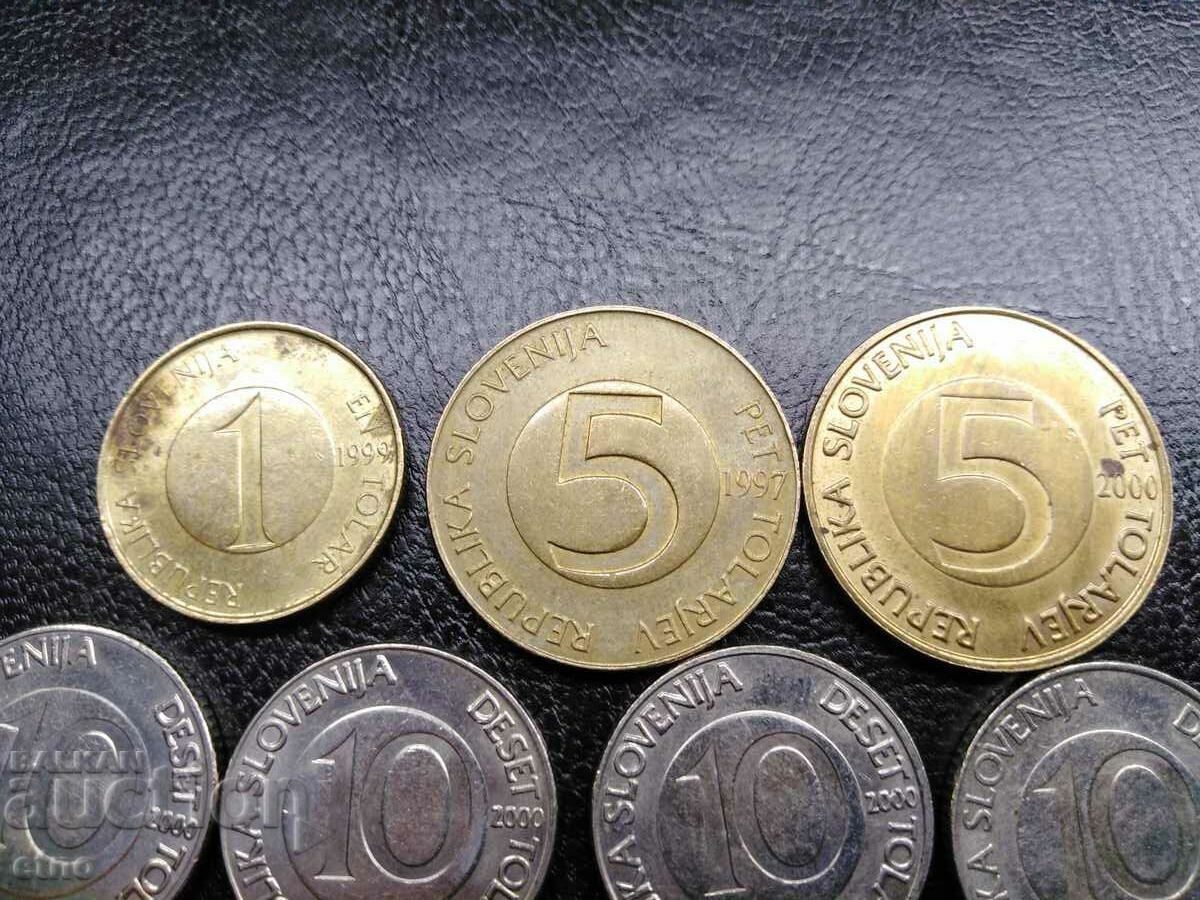 12 COINS OF SLOVENIA-1997,1999,2000,2003,2004, coin, lot - 5 12 COINS OF SLOVENIA-1997,1999,2000,2003,2004, coin, lot - 5