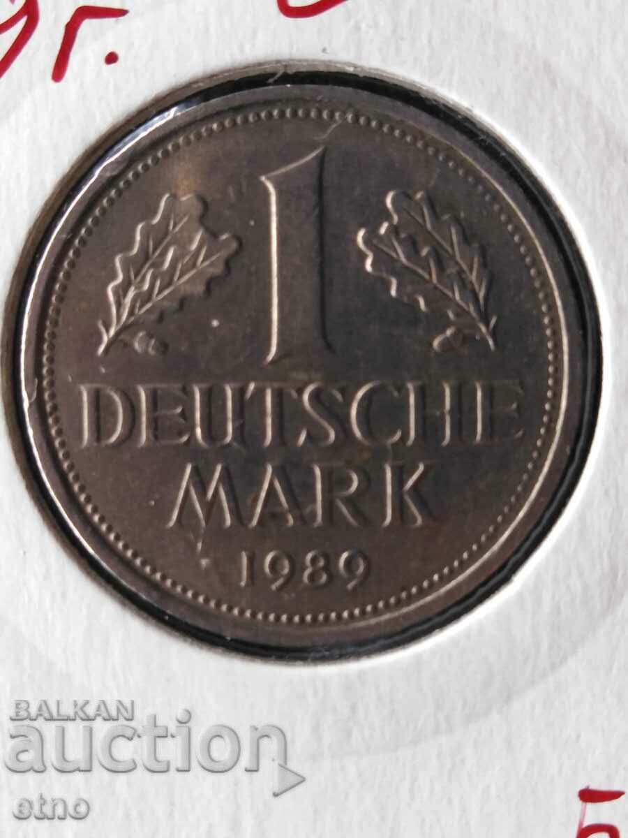 1 DEUTSCHE MARK 1989 G, 1 marcă germană