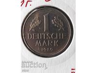 1 DEUTSCHE MARK 1989 G, 1 German mark