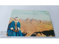 Postcard Un Homme Bleu Dans le Desert 1984