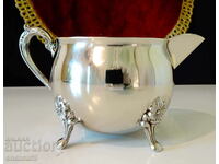 Silver-plated lathe, jug, brass, Vintage.
