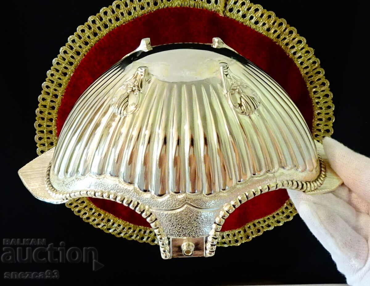 Auction  Silver-plated fruit bowl, gondola 540 gr.